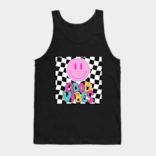 Good vibes Smiling Happy Tee Cute 80s Groovy smile Tank Top